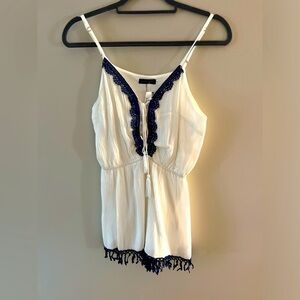 NWT: Blue and White Romper